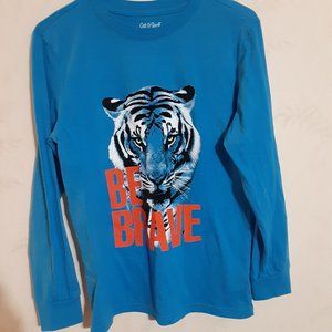 5/$20 Cat & Jack "Be Brave" Tiger Print Long Sleeve T Shirt
